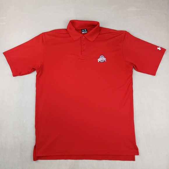 Under Armour Ohio State Medium Mens Polo Shirt Buckeyes FLAW 22x29 Boxy Older - Picture 3 of 12